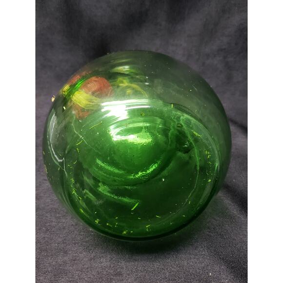 Vintage Italian Green Hand Blown Glass Wine Decanter w Ice Chamber Made In Italy - Picture 5 of 9